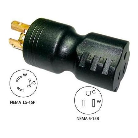 Conntek Plug Adapter, Locking, 5-15R, L5-15P, Black 30120
